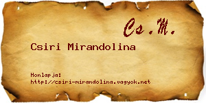 Csiri Mirandolina névjegykártya